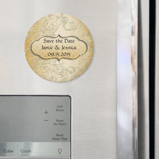 Íman Salvar a data de casamento Dourado Salvar a data (In Situ (Fridge))