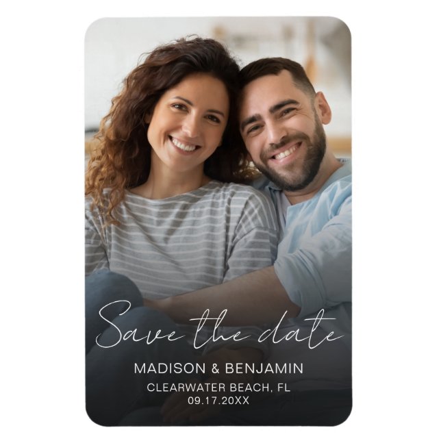 Íman Salvar a Data Foto Casamento Noivado Personalizado (Vertical)