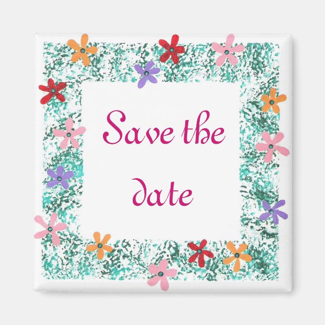 Íman Salvar a data, ímãs da beira da flor (Frente)