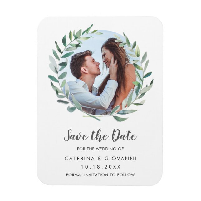 Íman Salvar Data de Casamento com Foto de Oliveiras Rús (Vertical)