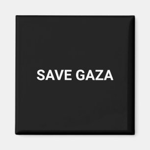 Íman Salvar Gaza - texto personalizado branco preto - m