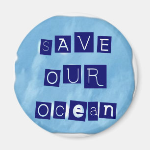 Íman Salvar nosso fundo azul aquoso do oceano