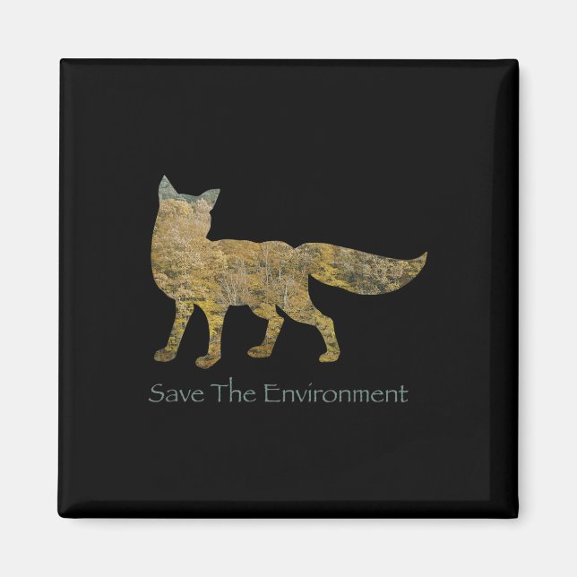 Íman Salvar o ambiente Fox Silhouette (Frente)