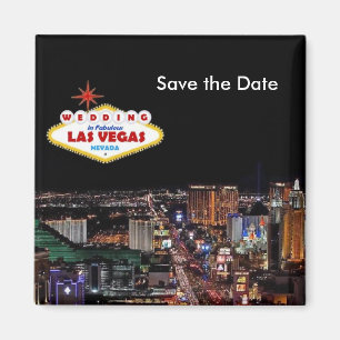 Íman Salvar o CASAMENTO da data no ímã de Las Vegas