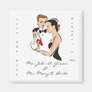 Íman Salvar o ímã customizável do casamento da data