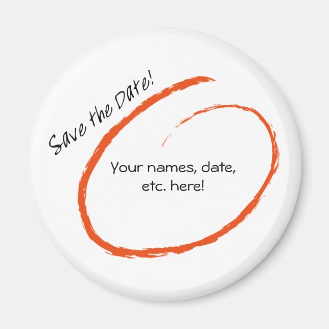 Íman Salvar o ímã de calendário de datas (Frente)