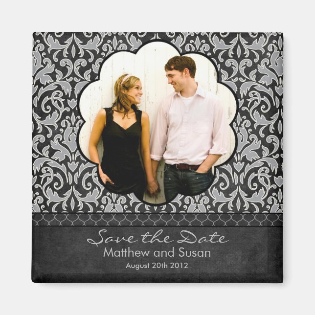 Íman Salvar o ímã de casamento de data (Frente)