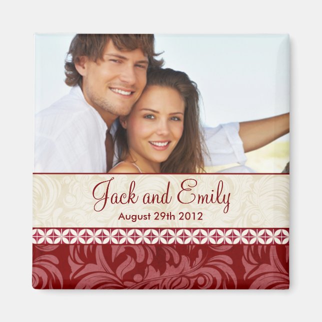 Íman Salvar o ímã de casamento de data (Frente)