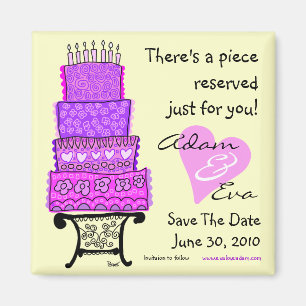 Íman Salvar o ímã do bolo de casamento da data