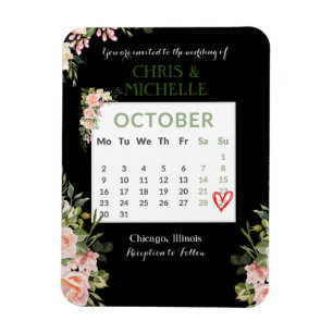 Íman Salvar o ímã do calendário de data personalizado -