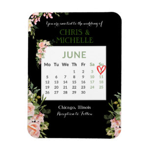 Íman Salvar o ímã do calendário de data personalizado -