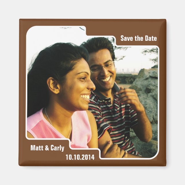 Íman Salvar o ímã marrom de escala de data (Frente)