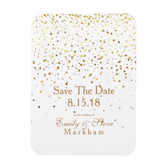 Íman Salvar o Magnet de Estrelas de Ouro de Data (Vertical)