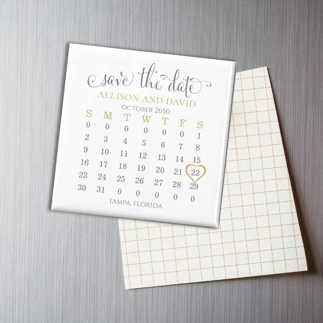 Íman Salvar o Modelo de Calendário Dourado de Data (Criador carregado)