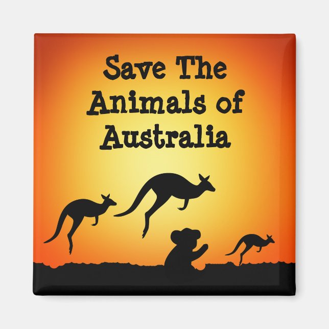 Íman Salvar os animais da Austrália (Frente)