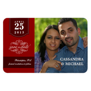 Íman Salvar os ímãs de luxe da data com sua foto