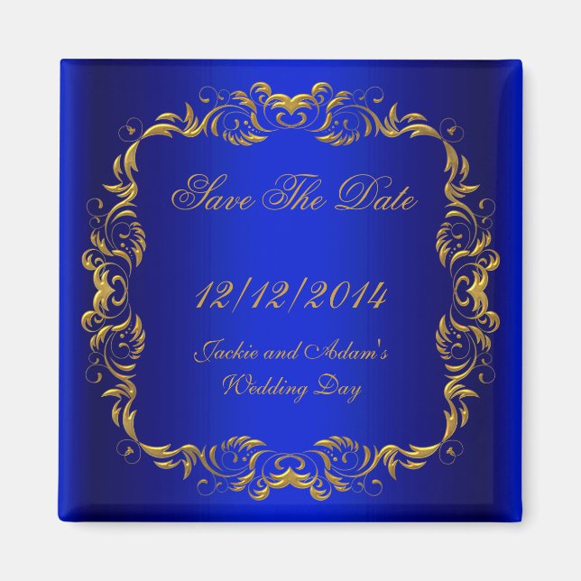 Íman SALVE A DATA  Azul Real Dourado (Frente)