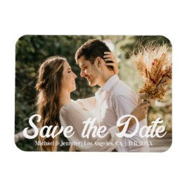 Íman salve a data caligrafia moderna foto de casamento