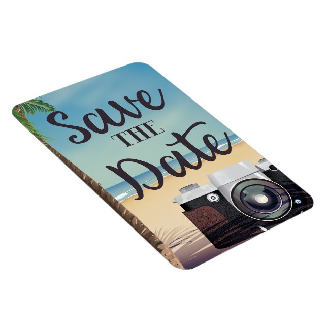 Íman Salve a data Câmera e Praia retrô (Lado Direito)