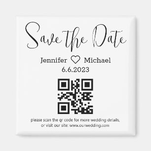 Íman salve a data código qr casamento minimalista moder