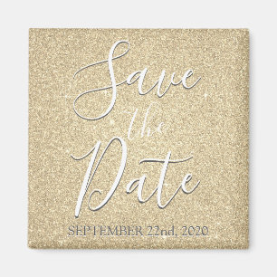 Íman Salve a Data de Aniversário Dourado Brilho Faísca