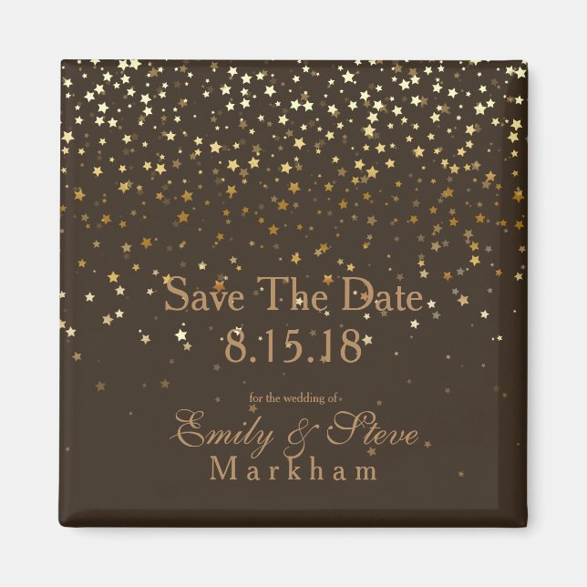 Íman Salve A Data Do Ouro Petite Estrelas Magnet-Brown (Frente)
