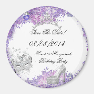 Íman Salve A Data Doce 16 Mascarada Purple White 2