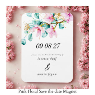 Íman Salve a data Floral Rosa