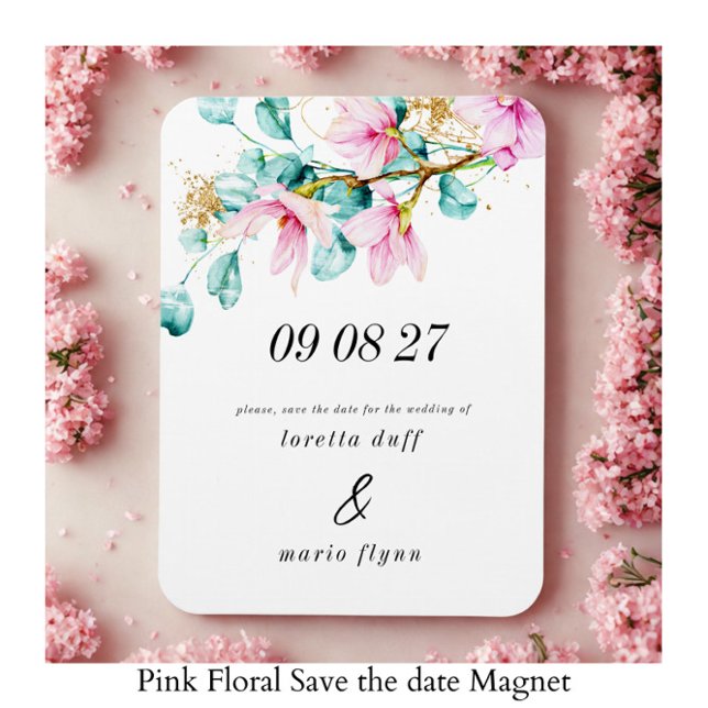 Íman Salve a data Floral Rosa (Criador carregado)