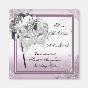 Íman Salve A Data Quinceanera Sweet 16 Mascarada cor-de