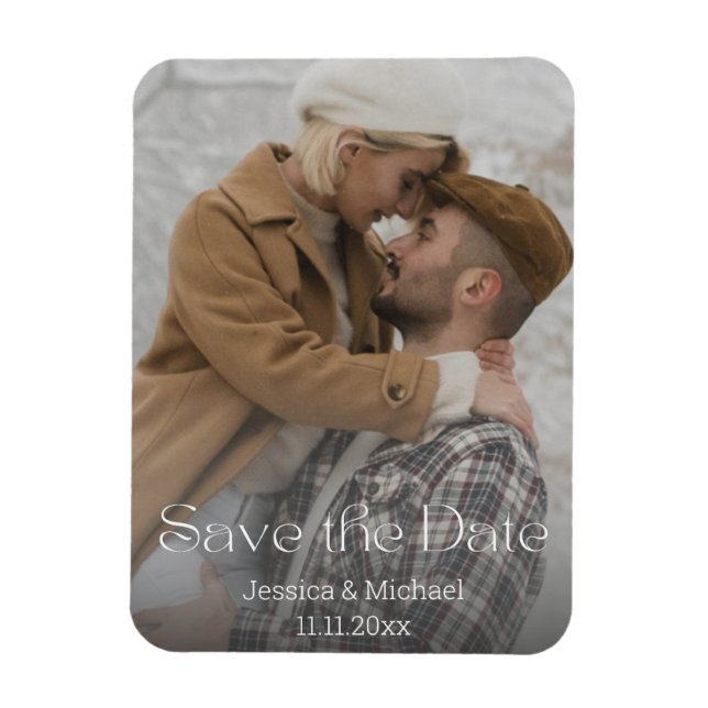 Íman salve a data, tipografia elegante foto casamento (Vertical)