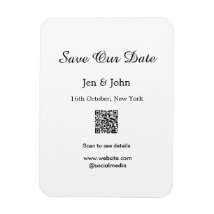 Íman Salve nossa data Leia QR para detalhes nome data s