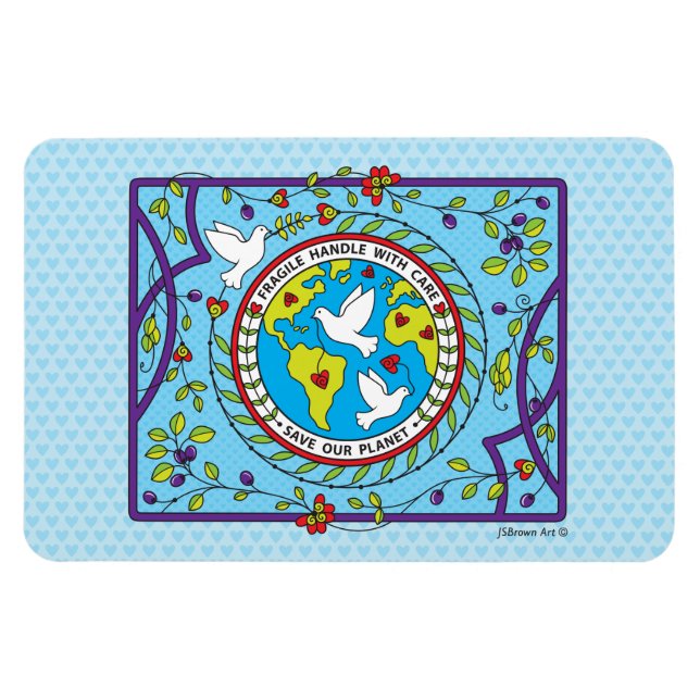 Íman Salve nosso planeta_Ímã flexível 6" x 4" (Horizontal)