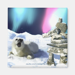 Íman Salve nossos selos! Harp Seal Magnets