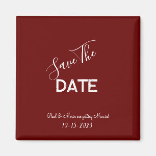 Íman Salve o Dia de Casamento Minimalista Vermelho e Br