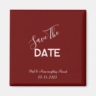 Íman Salve o Dia de Casamento Minimalista Vermelho e Br