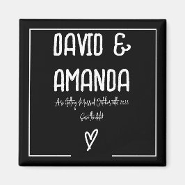 Íman Salve o Dia Minimalista Preto e Branco Personaliza