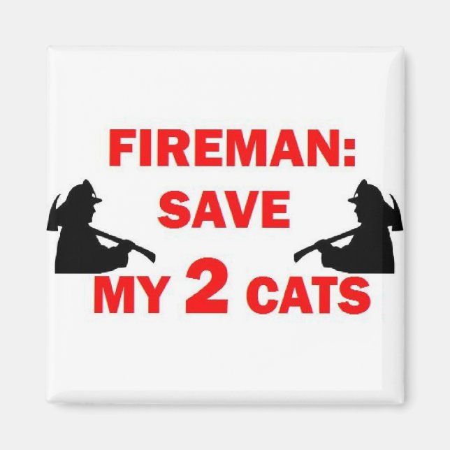 Íman Salve o meu 2 Cats Fireman (Frente)