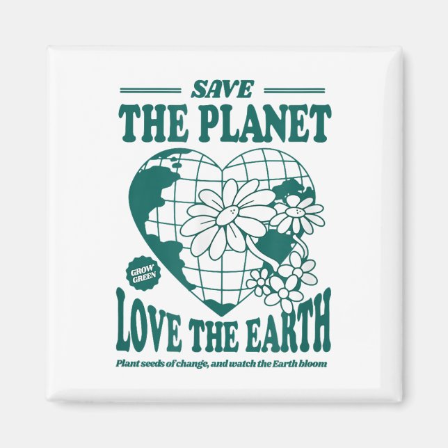 Íman Salve O Planeta Ama A Terra Prote Ambiental (Frente)
