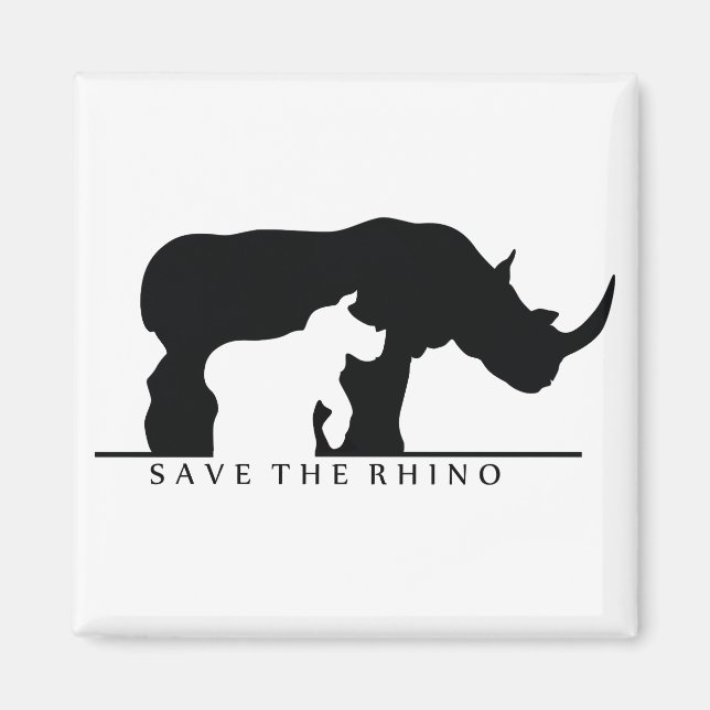Íman Salve o Rinoceronte (branco). (Frente)