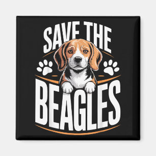 Íman Salve Os Beagles Amante de Cachorro Fofo Arte Vint