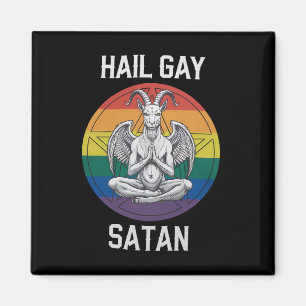 Íman Salve Satan Gay Cabra Gótico Engraçado LGBTQ