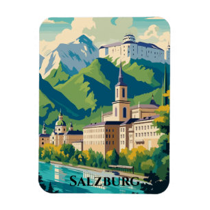 Íman Salzburg Áustria — Cartão postal Viagem Magnet