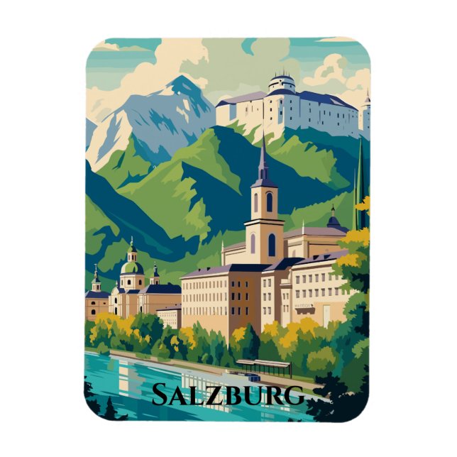 Íman Salzburg Áustria — Cartão postal Viagem Magnet (Vertical)