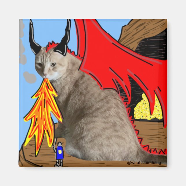 Íman Sam Le Cat Dragon Magnet (Frente)