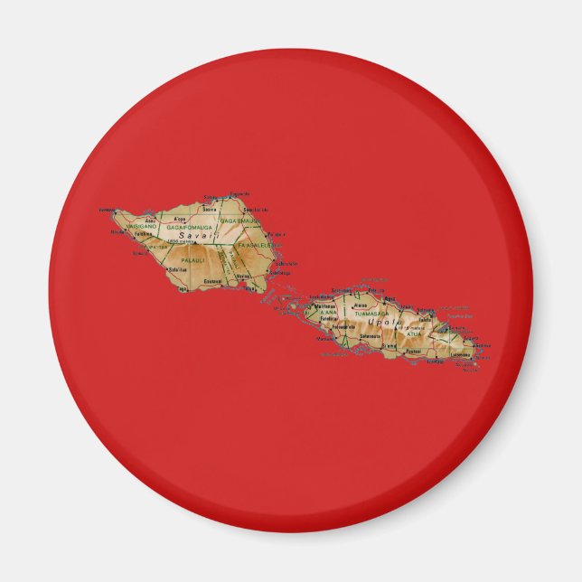 Íman Samoa Map Magnet (Frente)