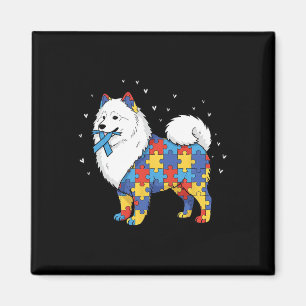 Íman Samoyed Puzzle Conscientização do Autismo Mulheres