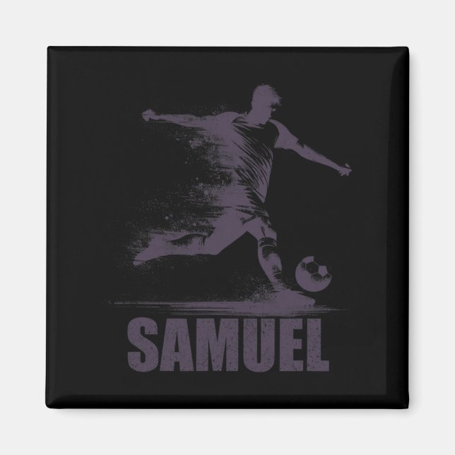 Íman Samuel Futebol Meninos Nome Personalizado Samuel  (Frente)