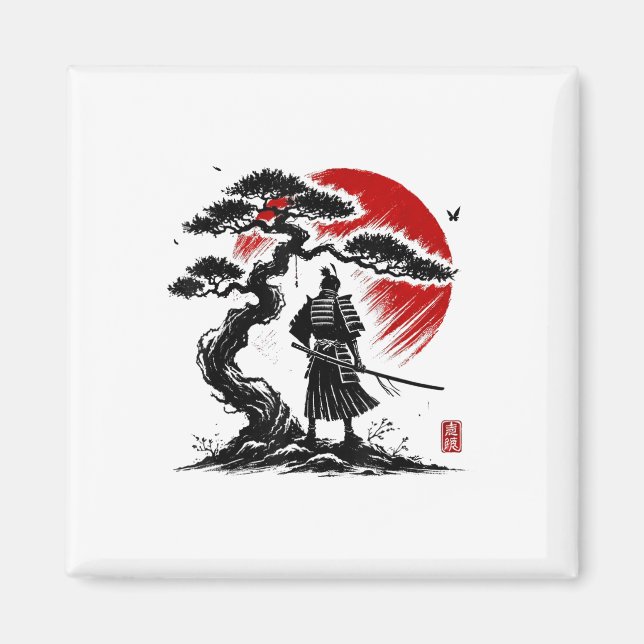 Íman Samurai Aikido Japonês Árvore De Paz De (Frente)