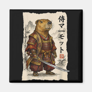 Íman Samurai Toupeira Arte Japonesa Guerreiro Amor Anim